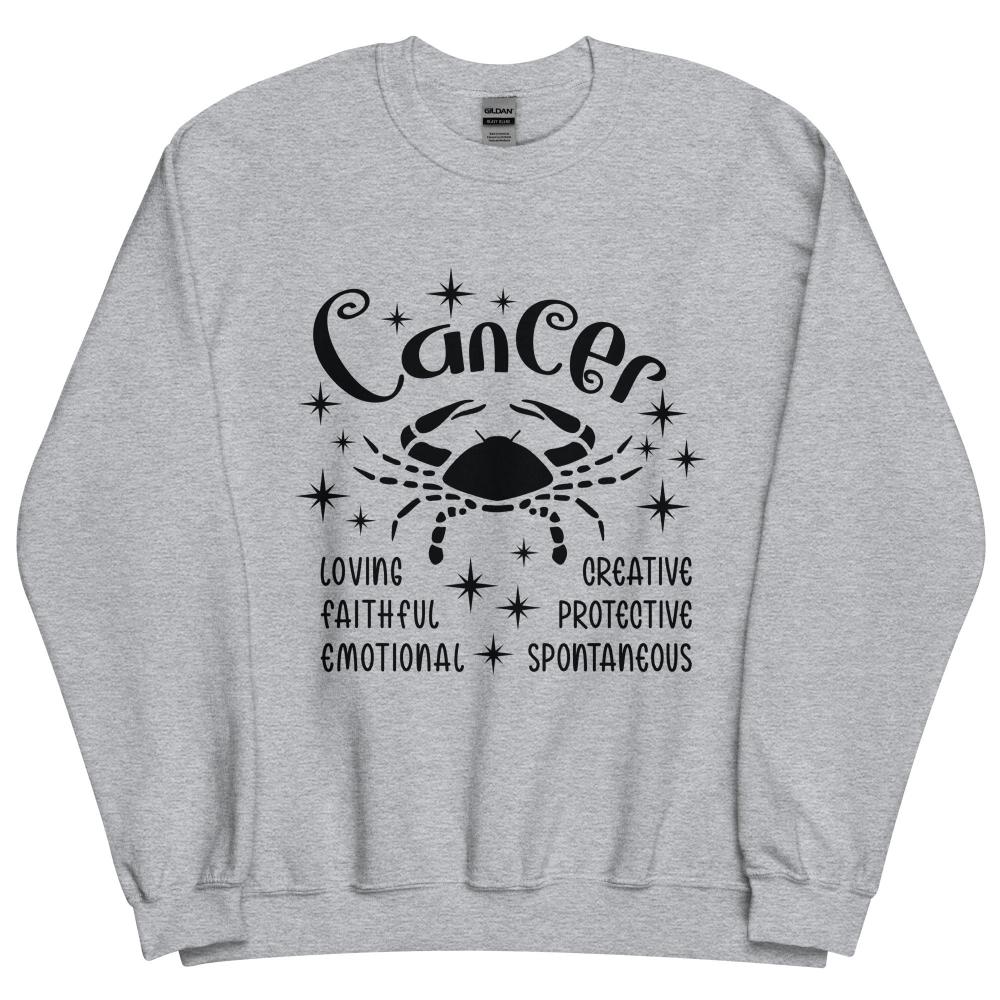 Cancer Zodiac Positive Traits Sweatshirt - Sport Grey Color - https://ascensionemporium.net
